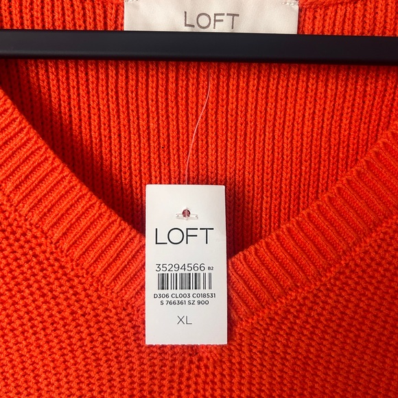 Bright Neon Orange Loft Knitted Sweater Women’s XL - Picture 2 of 10